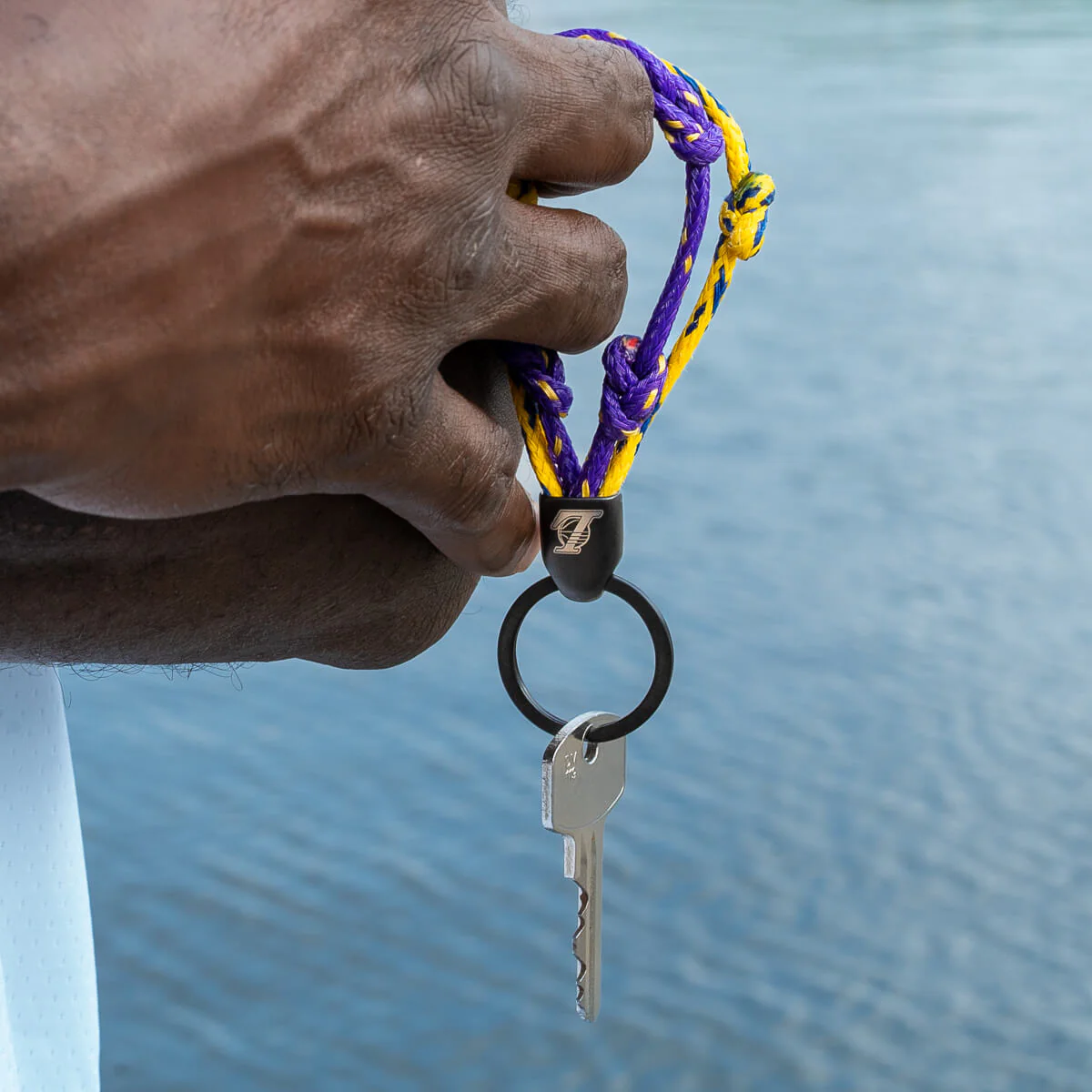 LA Lakers Bracenet Purple & Gold Upcycled Fishing Net Keychain - Image 7